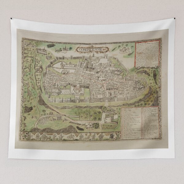 Item preview, Vintage Map of Jerusalem Israel (16th Century) designed and sold by BravuraMedia.