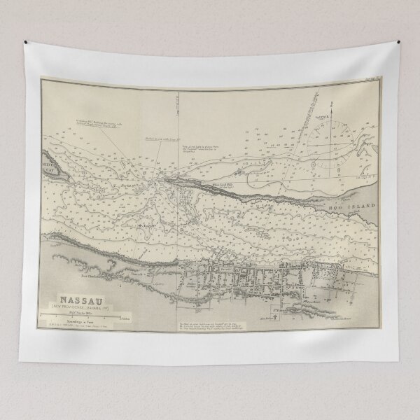 Item preview, Vintage Map of Nassau Bahamas (1884) designed and sold by BravuraMedia.