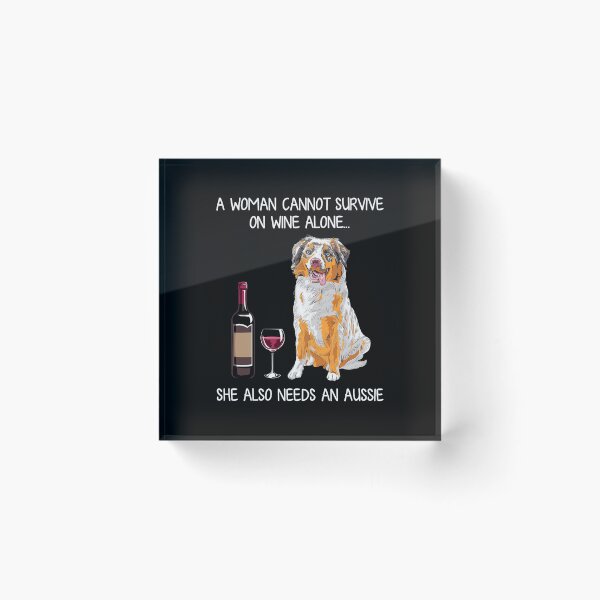 Item preview, Aussie wine women Funny dog designed and sold by TeeDoozy.