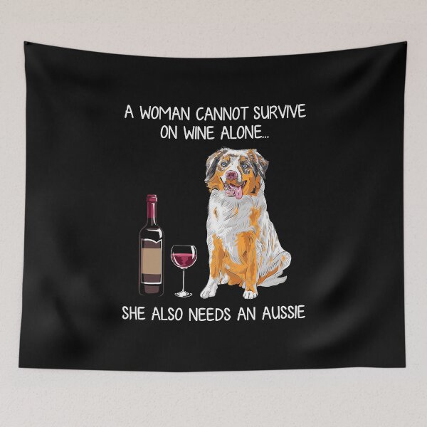 Item preview, Aussie wine women Funny dog designed and sold by TeeDoozy.