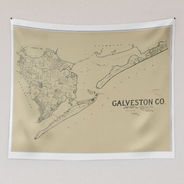 Item preview, Vintage Map of Galveston Texas (1892) designed and sold by BravuraMedia.