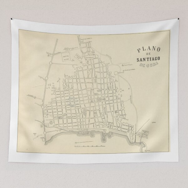 Item preview, Vintage Map of Santiago de Cuba (1899) designed and sold by BravuraMedia.