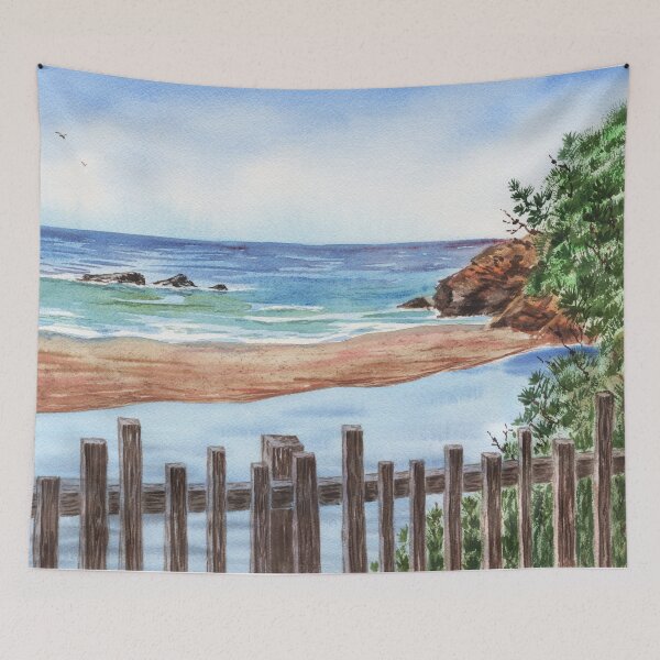 Item preview, Ocean Shore Seascape In Watercolor designed and sold by Irina Sztukowski.