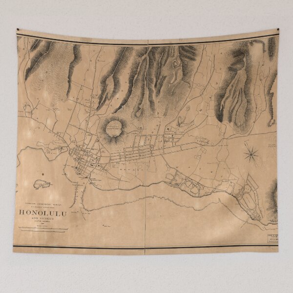 Item preview, Vintage Map of Honolulu Hawaii (1887) designed and sold by BravuraMedia.