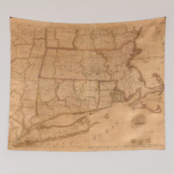 Item preview, Vintage Map of New England States (1843) designed and sold by BravuraMedia.