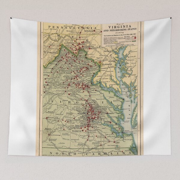 Item preview, Vintage Virginia Civil War Battlefield Map (1912) designed and sold by BravuraMedia.