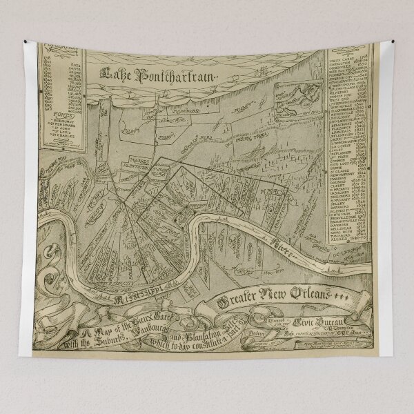 Item preview, Vintage Map of New Orleans Louisiana (1919) designed and sold by BravuraMedia.