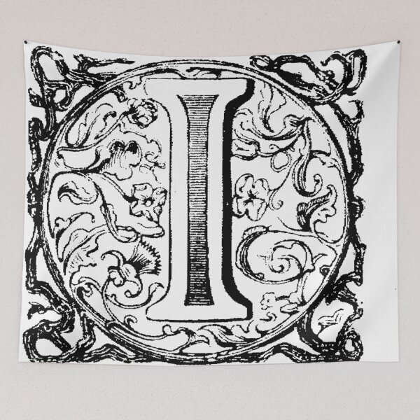 Item preview, Floral Alphabet Letter I designed and sold by Quill-n-Ink.
