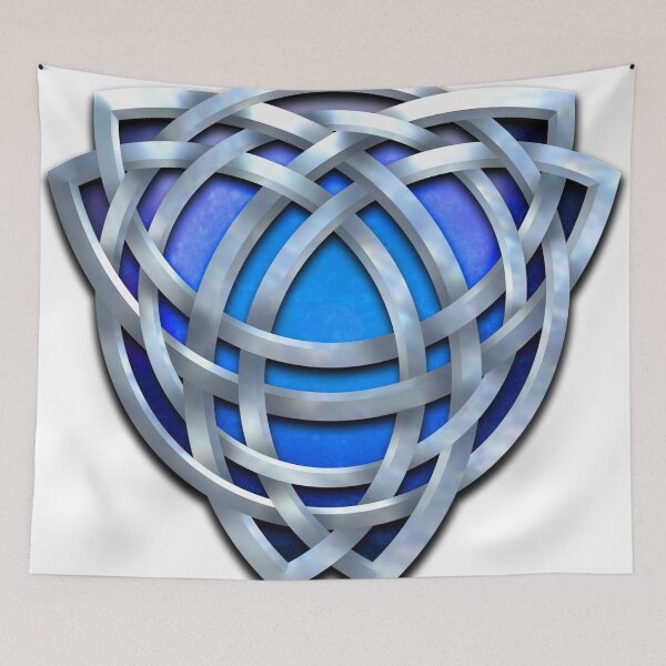 Item preview, Celtic Double Triquetra in Silver and Blue designed and sold by Naumaddic Arts.
