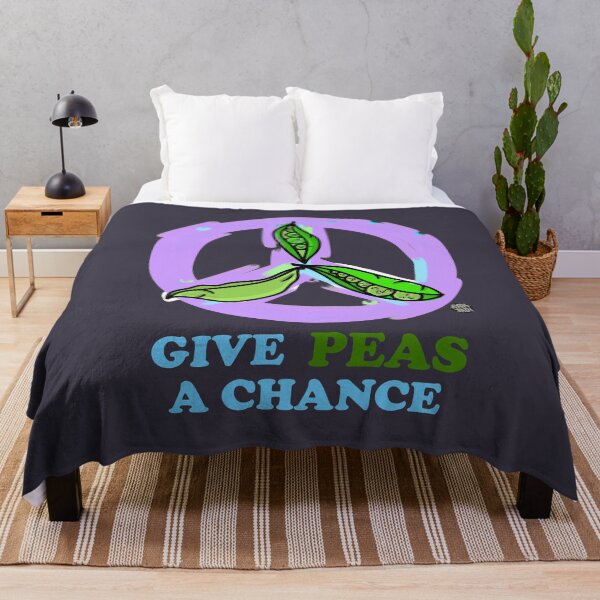 Item preview, GIVE PEAS A CHANCE Throw Blanket designed and sold by aydapadi.