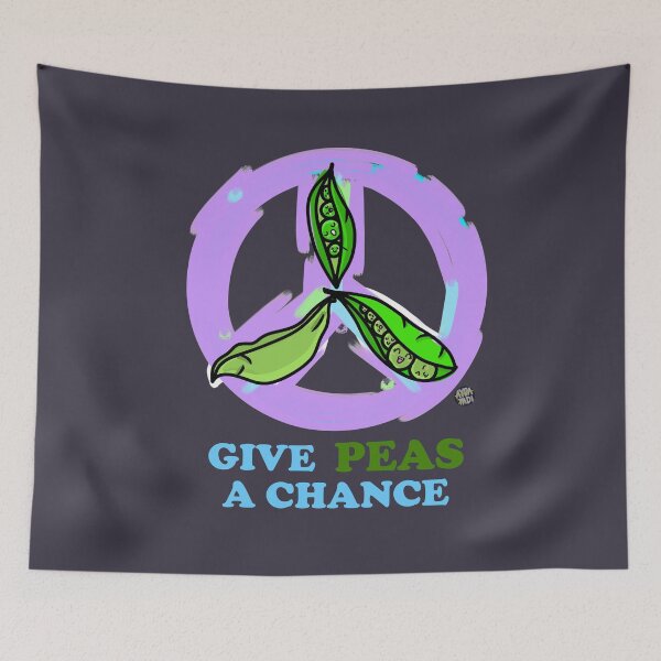 Item preview, GIVE PEAS A CHANCE Throw Blanket designed and sold by aydapadi.