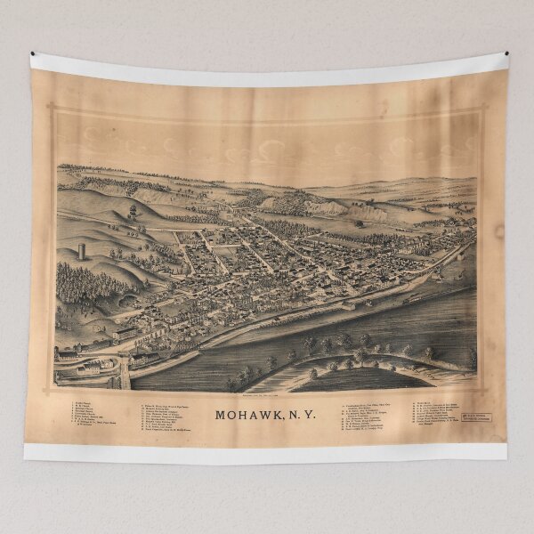 Item preview, Vintage Pictorial Map of Mohawk New York (1893) designed and sold by BravuraMedia.