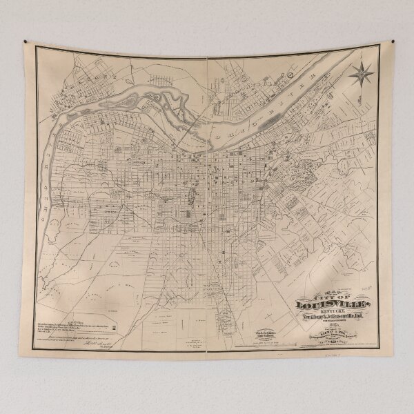 Item preview, Vintage Map of Louisville Kentucky (1873) designed and sold by BravuraMedia.