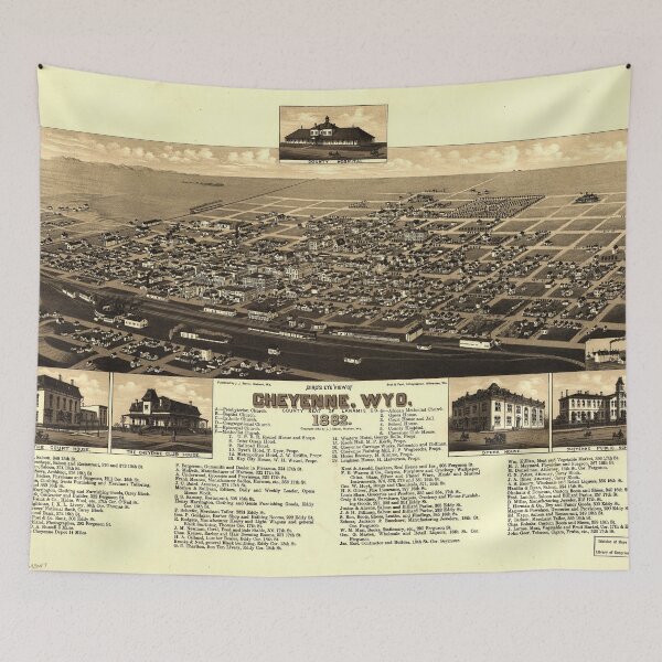 Item preview, Aerial View of Cheyenne, Wyoming (1882) designed and sold by allhistory.