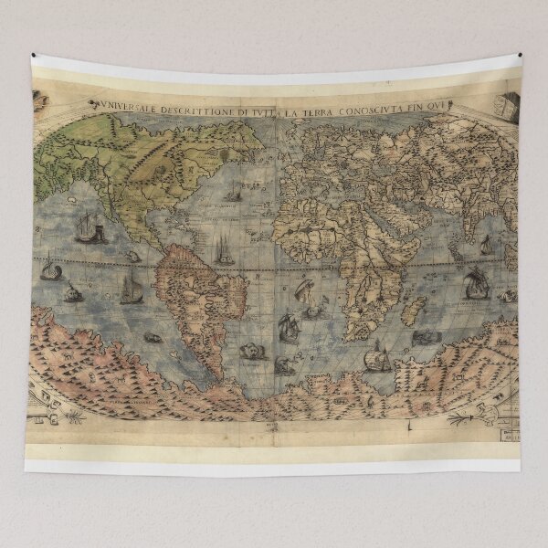 Item preview, Vintage Map of The World (1565) designed and sold by BravuraMedia.