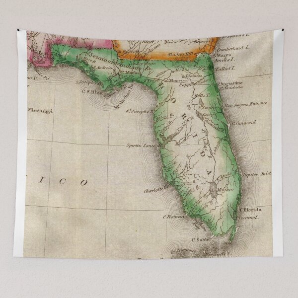 Item preview, Vintage Map of Florida (1822) designed and sold by BravuraMedia.