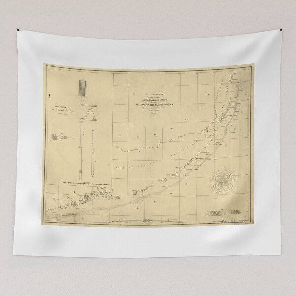 Item preview, Vintage Map of The Florida Keys (1861) designed and sold by BravuraMedia.