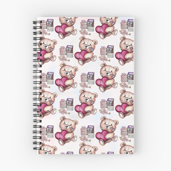 Item preview, Teddy bear Valentines day hearts pattern.Watercolor animal illustration Teddy and gifts. designed and sold by InaDim.
