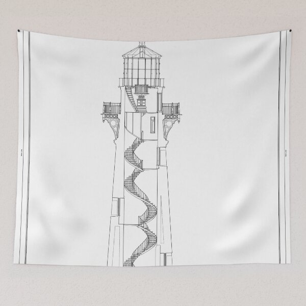 Item preview, Vintage Cape Hatteras Lighthouse Blueprint 2 designed and sold by BravuraMedia.