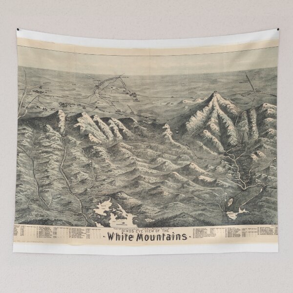 Item preview, Vintage Map of The White Mountains (1890) designed and sold by BravuraMedia.
