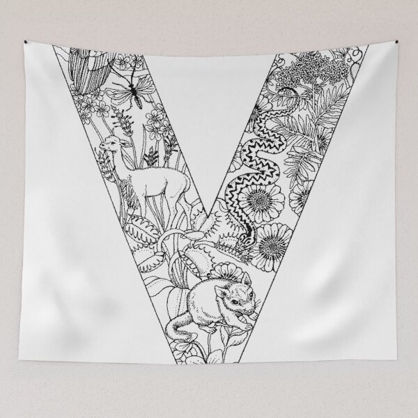 Item preview, Animal Alphabet Letter V designed and sold by Quill-n-Ink.