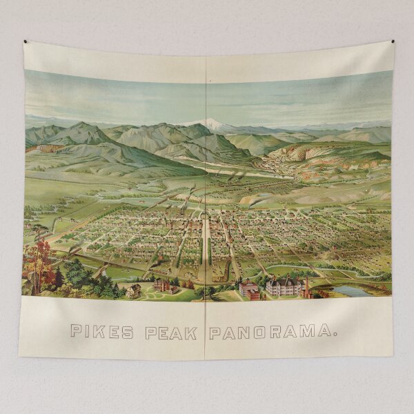Item preview, Vintage Colorado Springs and Pikes Peak Map (1890) designed and sold by BravuraMedia.
