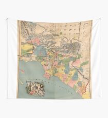 Tela decorativa Mapa vintage del condado de Los Angeles CA (1888)