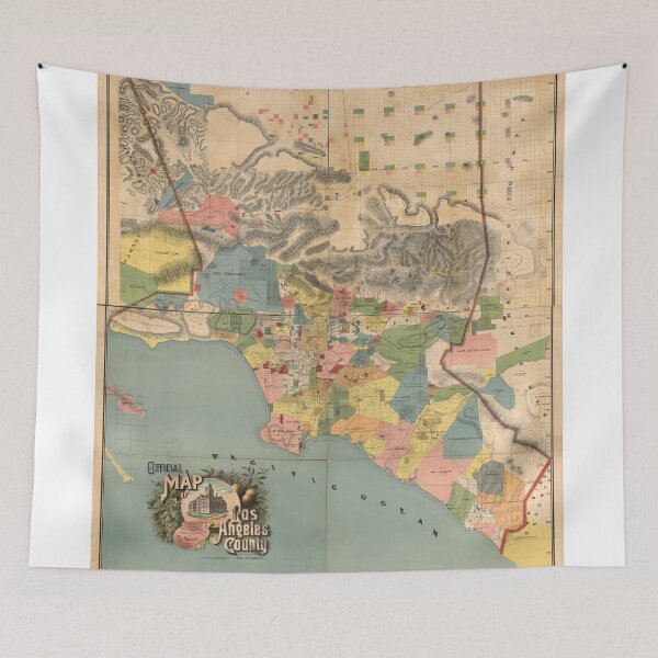 Item preview, Vintage Map of Los Angeles County CA (1888) designed and sold by BravuraMedia.