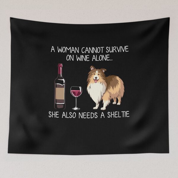 Item preview, Sheltie and wine Funny dog designed and sold by TeeDoozy.