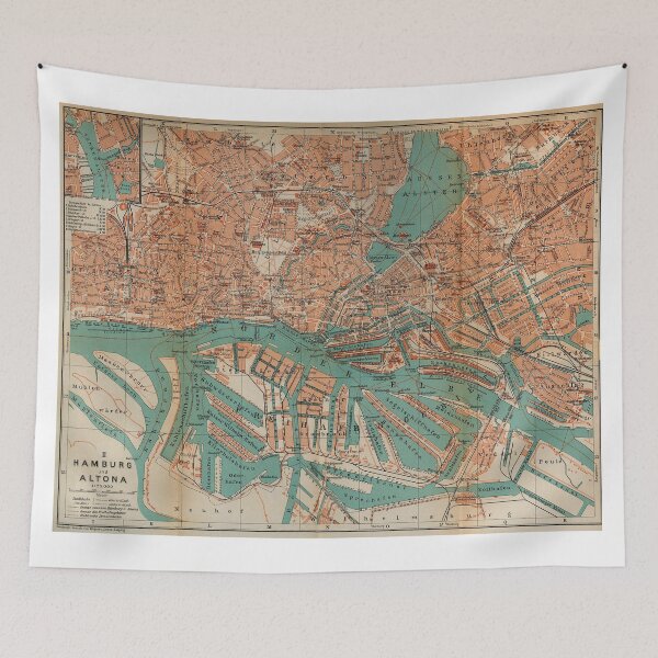 Item preview, Vintage Map of Hamburg Germany (1910) 2 designed and sold by BravuraMedia.