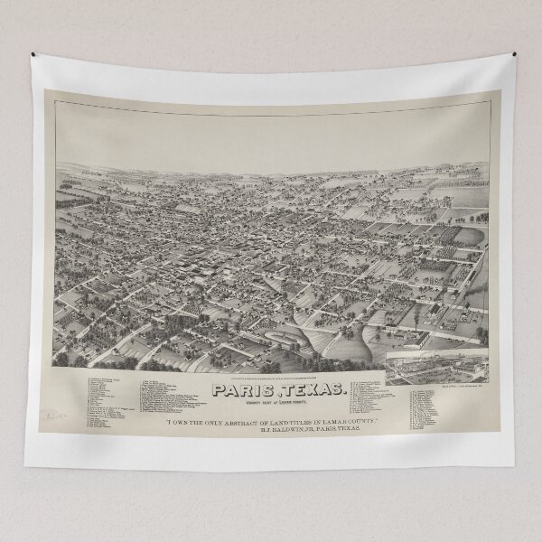 Item preview, Vintage Pictorial Map of Paris Texas (1885) designed and sold by BravuraMedia.