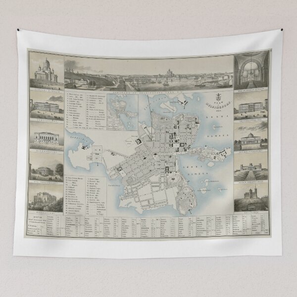 Item preview, Vintage Map of Helsinki Finland (1860) designed and sold by BravuraMedia.