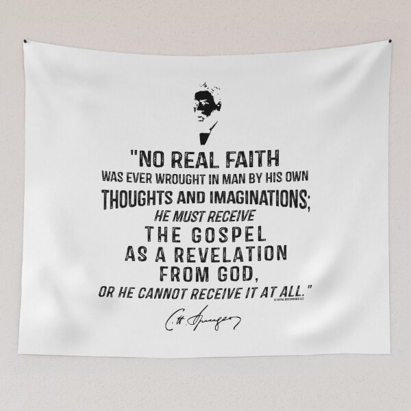 Item preview, No Real Faith Gospel CH Spurgeon Quote designed and sold by Zoe White.