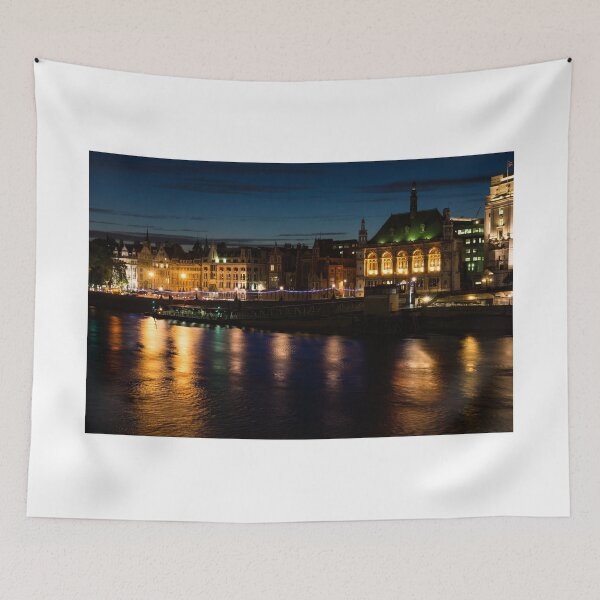 Item preview, London Night Magic - Colorful Reflections on the Thames River designed and sold by Georgia Mizuleva.