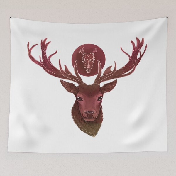Item preview, Red Spirit Stag - Skull Symbol designed and sold by Elvenbeard.