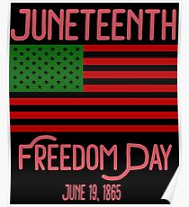 Juneteenth American Flag mit Pan African Colors Black History Poster