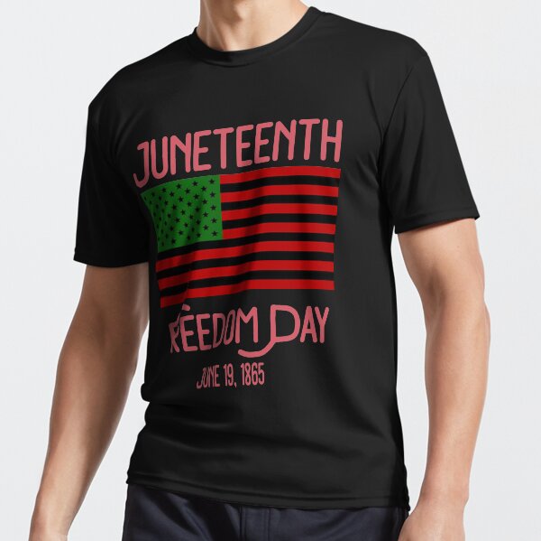 Juneteenth Day American Flag with Pan African Colors Black History Active T-Shirt