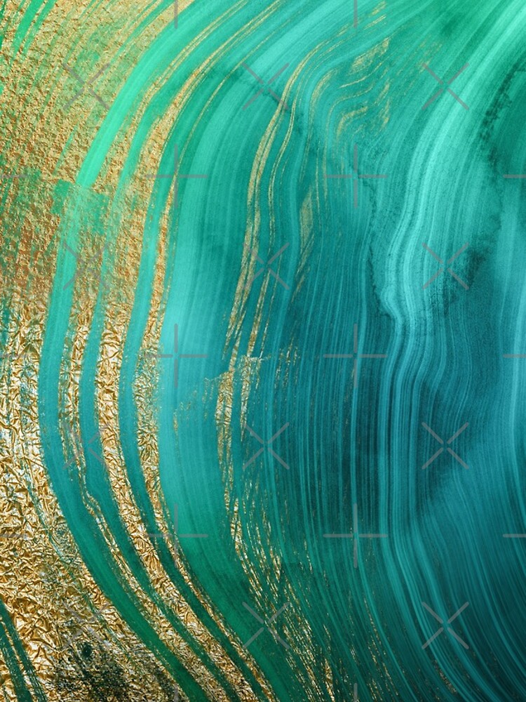 Malachite Green Marble with Gold Veins by MysticMarble