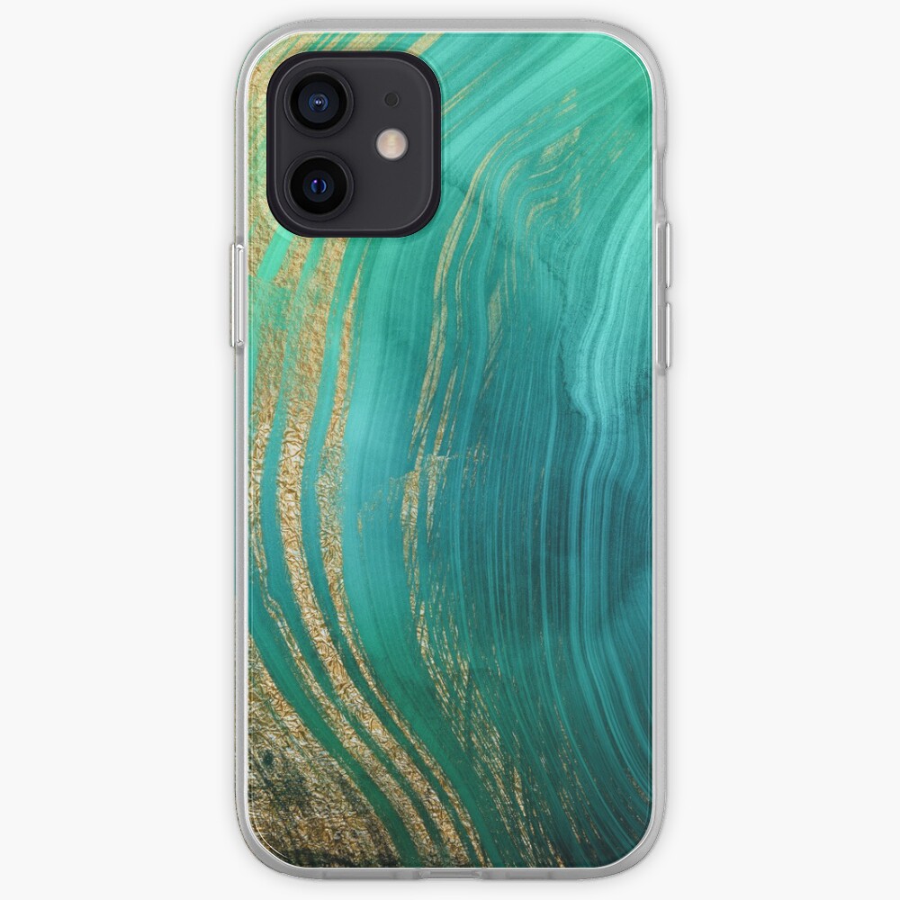 Malachite Green Marble with Gold Veins iPhone Case & Cover