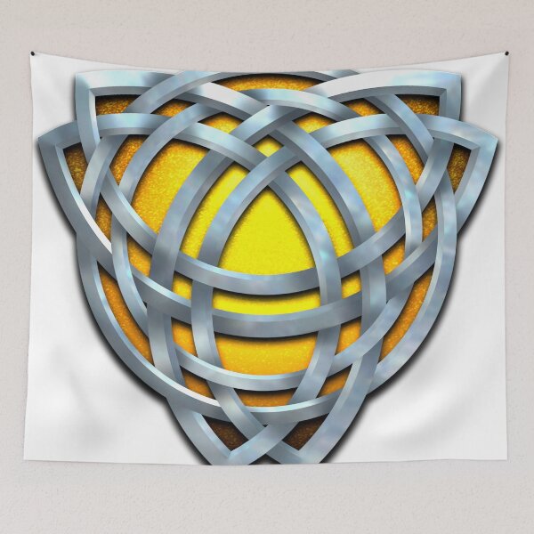 Item preview, Celtic Double Triquetra in Silver and Yellow designed and sold by Naumaddic Arts.