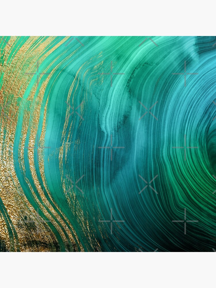 Malachite Green Marble with Gold Veins by MysticMarble
