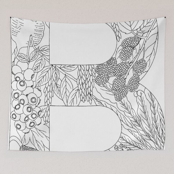 Item preview, Botanical Alphabet Letter B designed and sold by Quill-n-Ink.