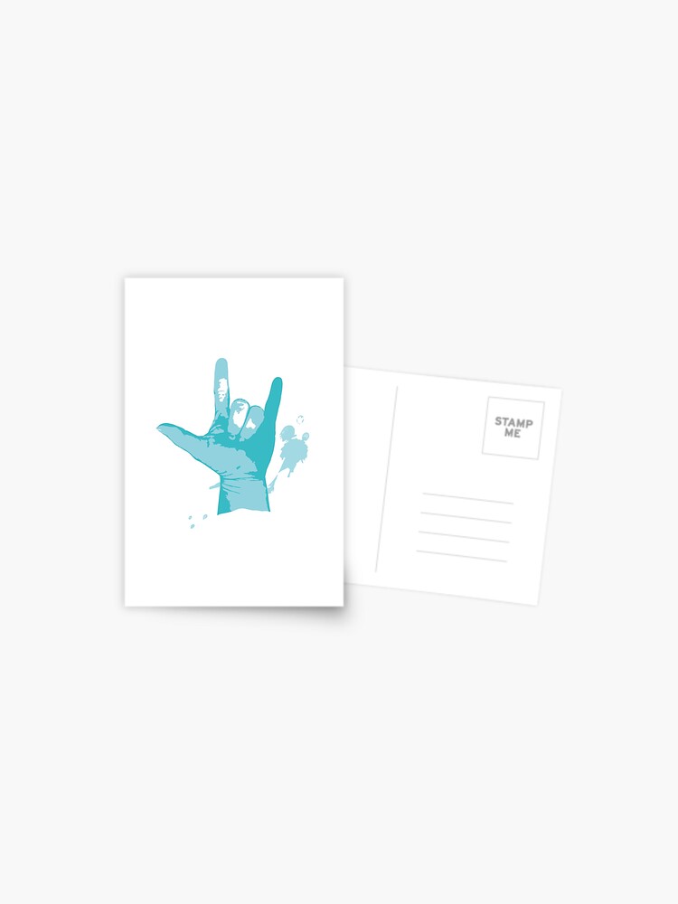 Ily I Love You Sign Language Dgs Postcard By Petralaitner Redbubble