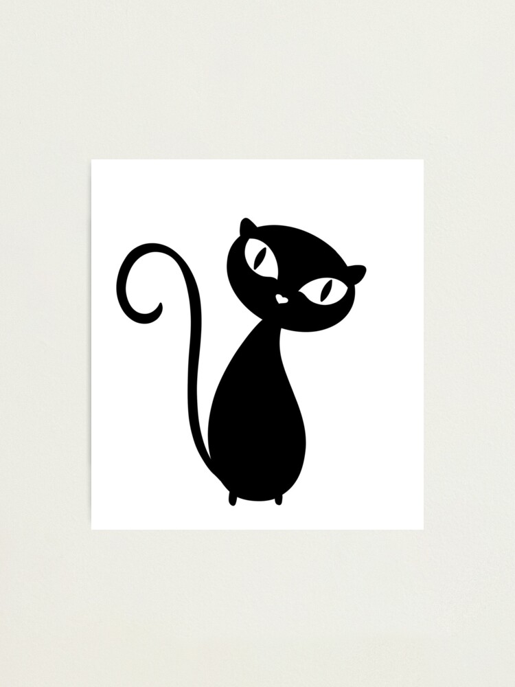 Impression Photo Silhouette De Chat Noir Avec Le Nez En Forme De Coeur Par Carlosalberto Redbubble