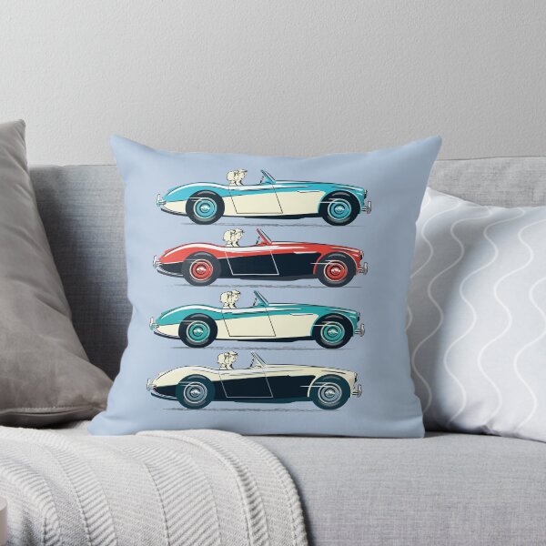 Austin Healey 3000 and 100/6. Throw Pillow