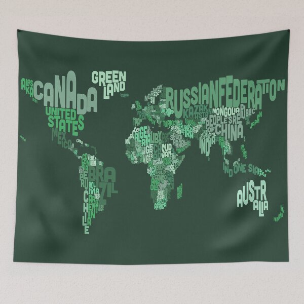 Item preview, Text Map of the World Map designed and sold by ArtPrints.
