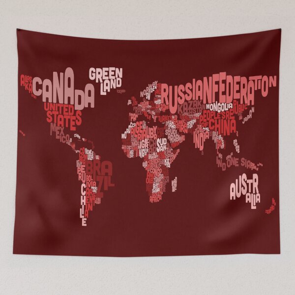 Item preview, Text Map of the World Map designed and sold by ArtPrints.