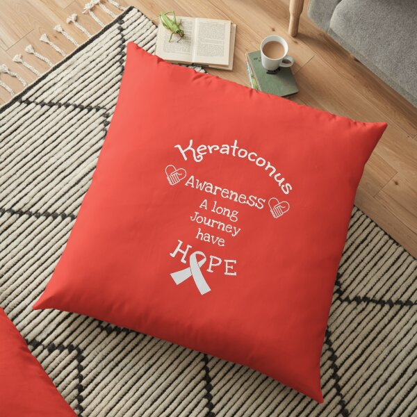 Hope Awareness KC eyes - Awareness Eyes Ribbons - Awareness Eyesight - Keratoconus Treatment Awareness Floor Pillow