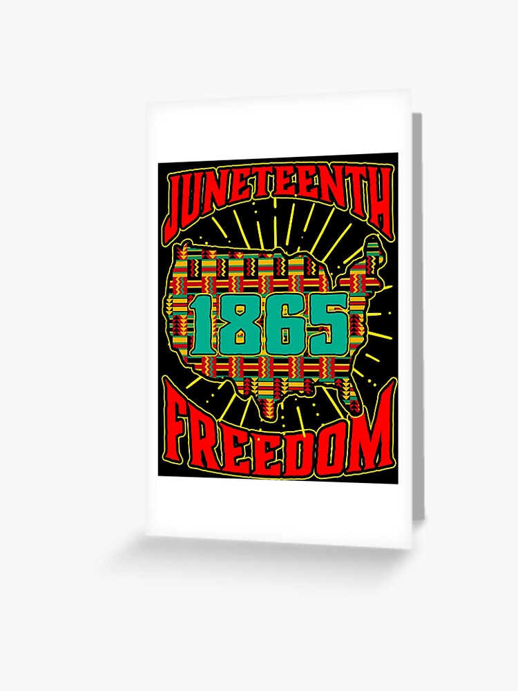 Juniteenth Day Freedom 1865 Pan Afrikanischen Muster Farben Grusskarte Von Funnytshirtemp Redbubble