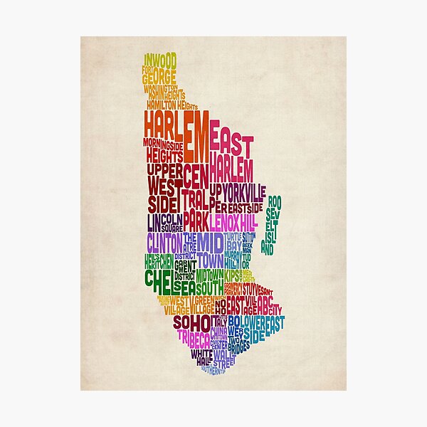 Item preview, Manhattan New York Typography Text Map designed and sold by ArtPrints.